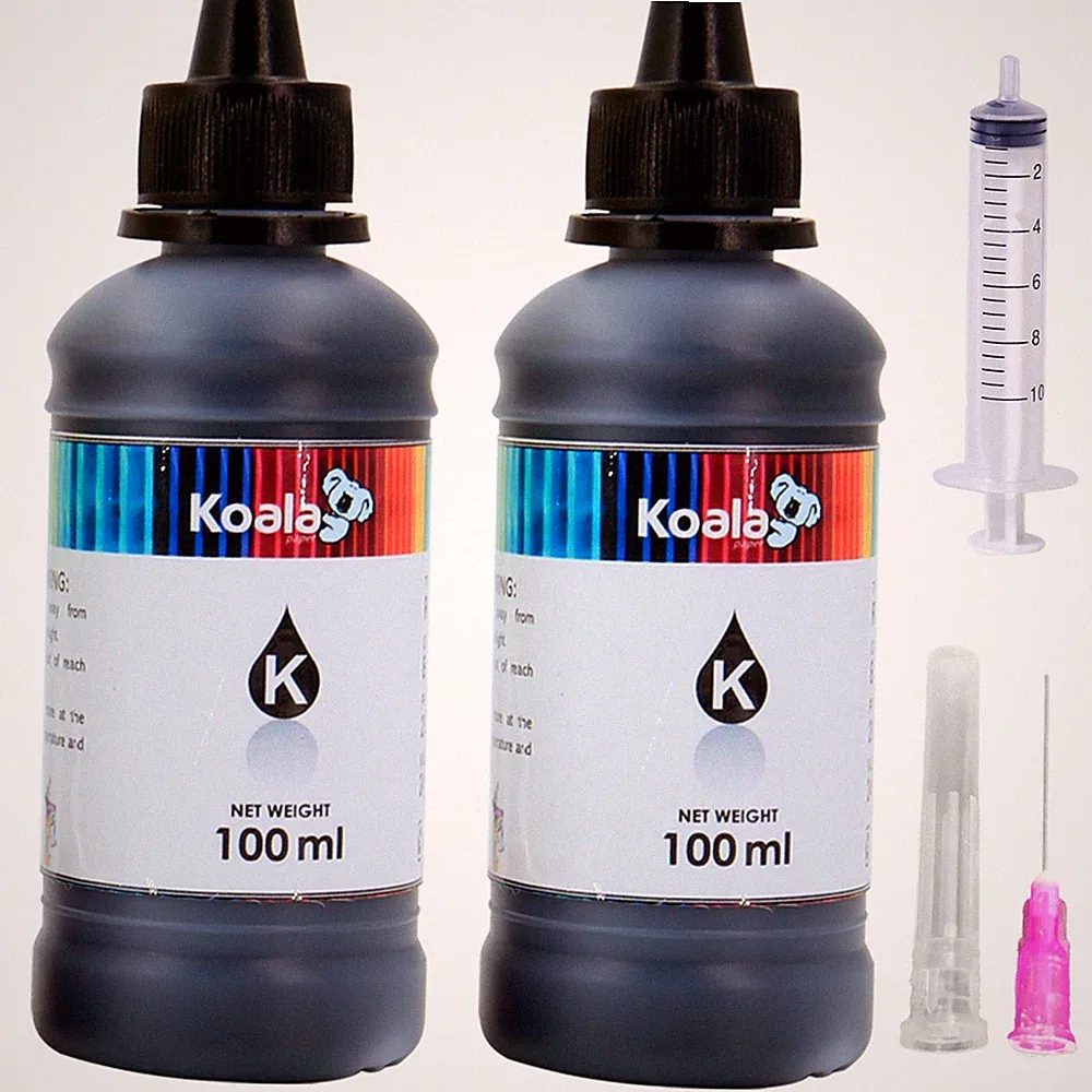 200ML Koala Premium Black Ink Refill Kit for HP 60 61 62 63 64 65 67 950 951 564