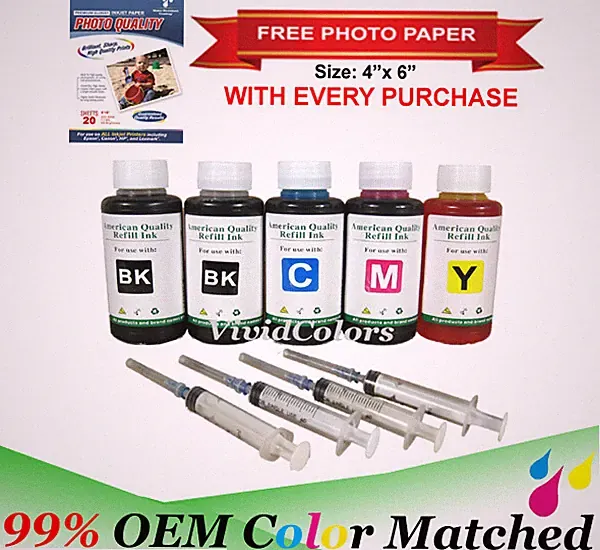 4 -500ml Refill ink kit HP 67 67XL DeskJet Plus 4158 4155 4152 4140