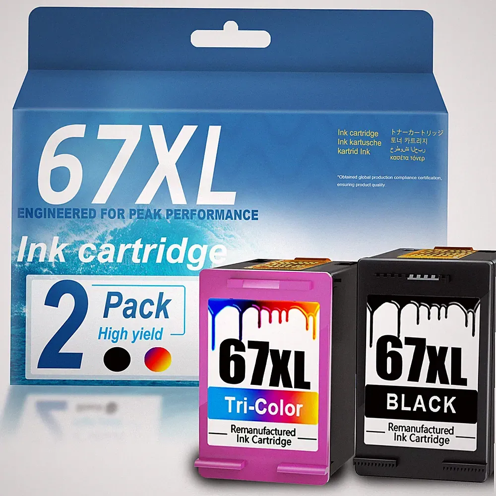 67xl Ink Cartridge Combo 67 Ink for HP Deskjet 2700 2700e 2755e 2721e 2855e 1255