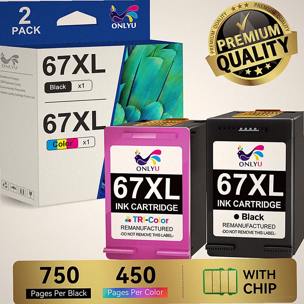 67XL Ink Cartridge for HP Deskjet 2700 2755e 4100e 4155e Envy 6000 6452e Printer