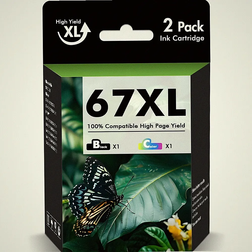 67XL Ink Cartridges for HP 67 Deskjet 2700 2700e 2755e 2800 2852 4155e Printer