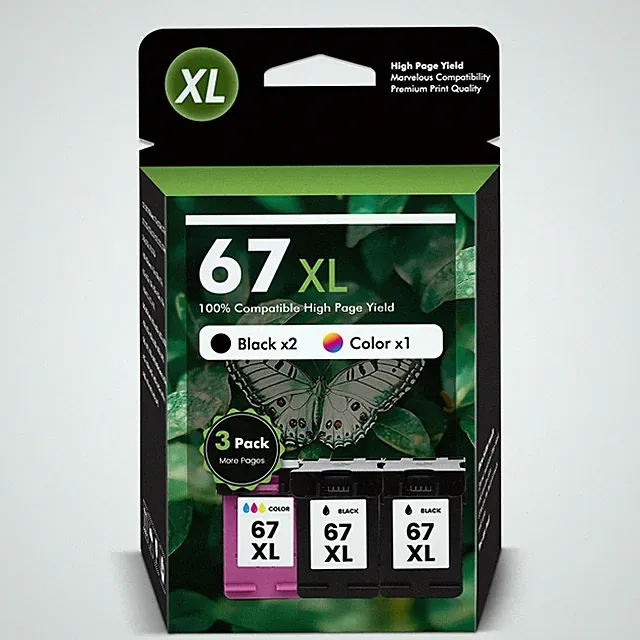 67XL Ink Cartridges for HP 67 Ink Deskjet 2700e 2755e 2852 Envy 6055e 6455 LOT