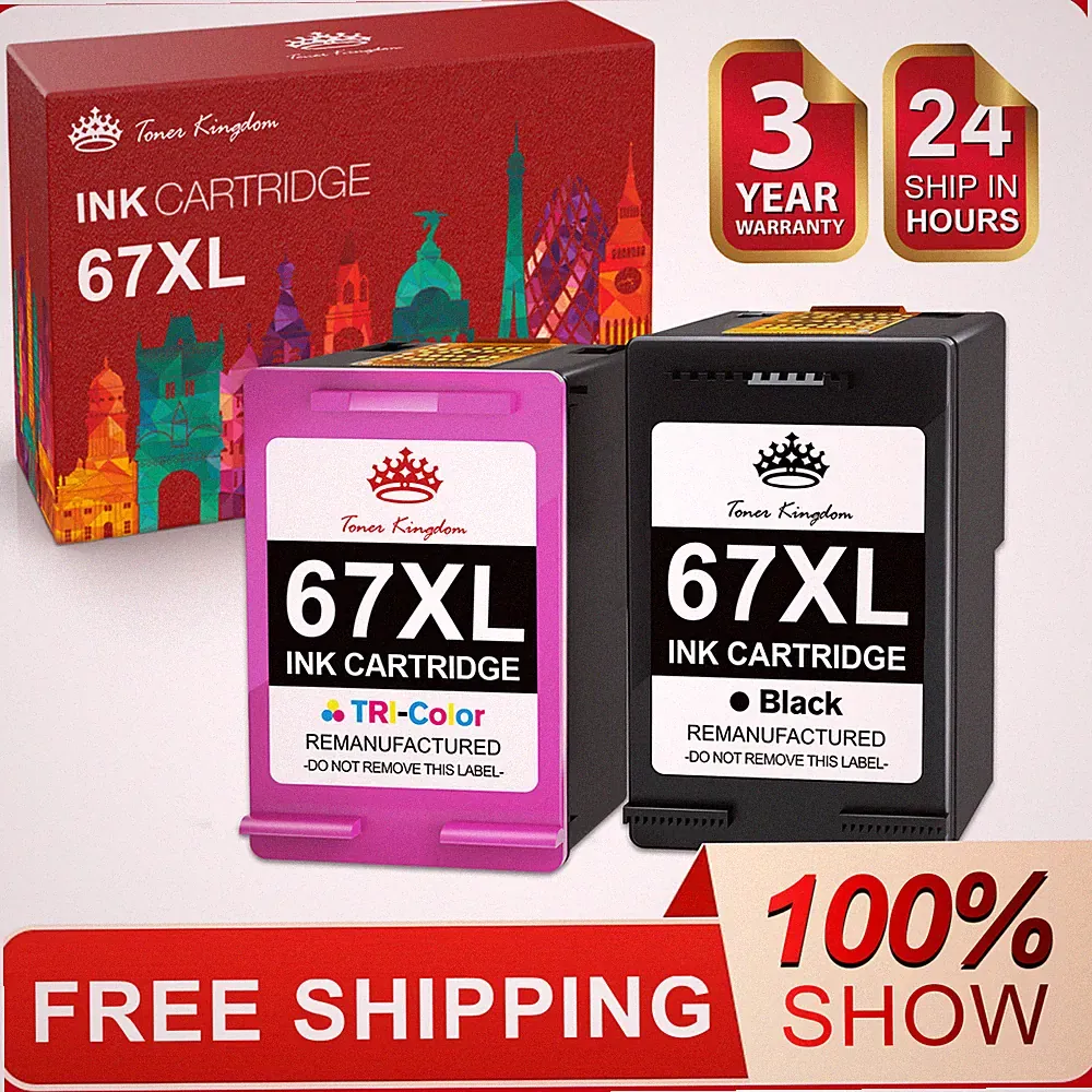 67xl Ink Cartridges for HP Ink 67 Deskjet 2700 2755 4155 Envy 6000 6055 Printers