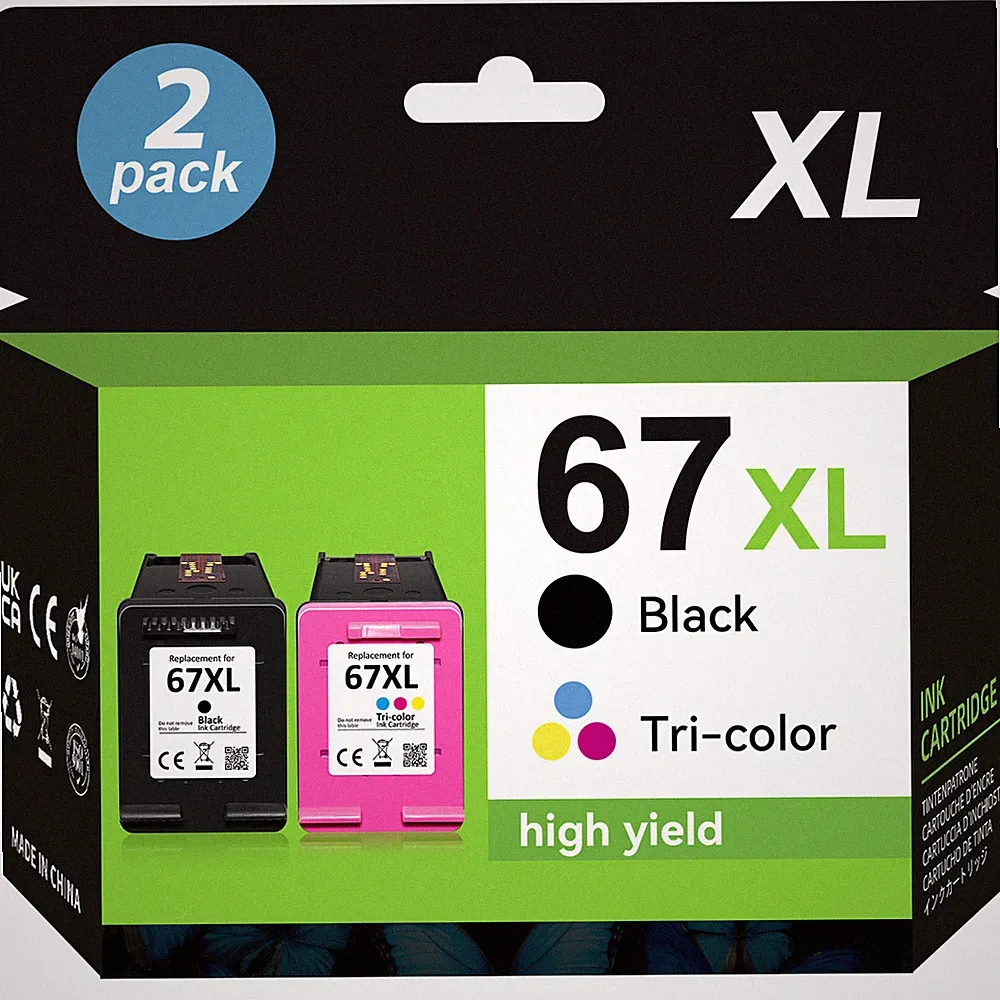 67XL Ink Cartridges for HP Ink 67 XL deskjet 2700 2720e Envy 6000 6055 Printer