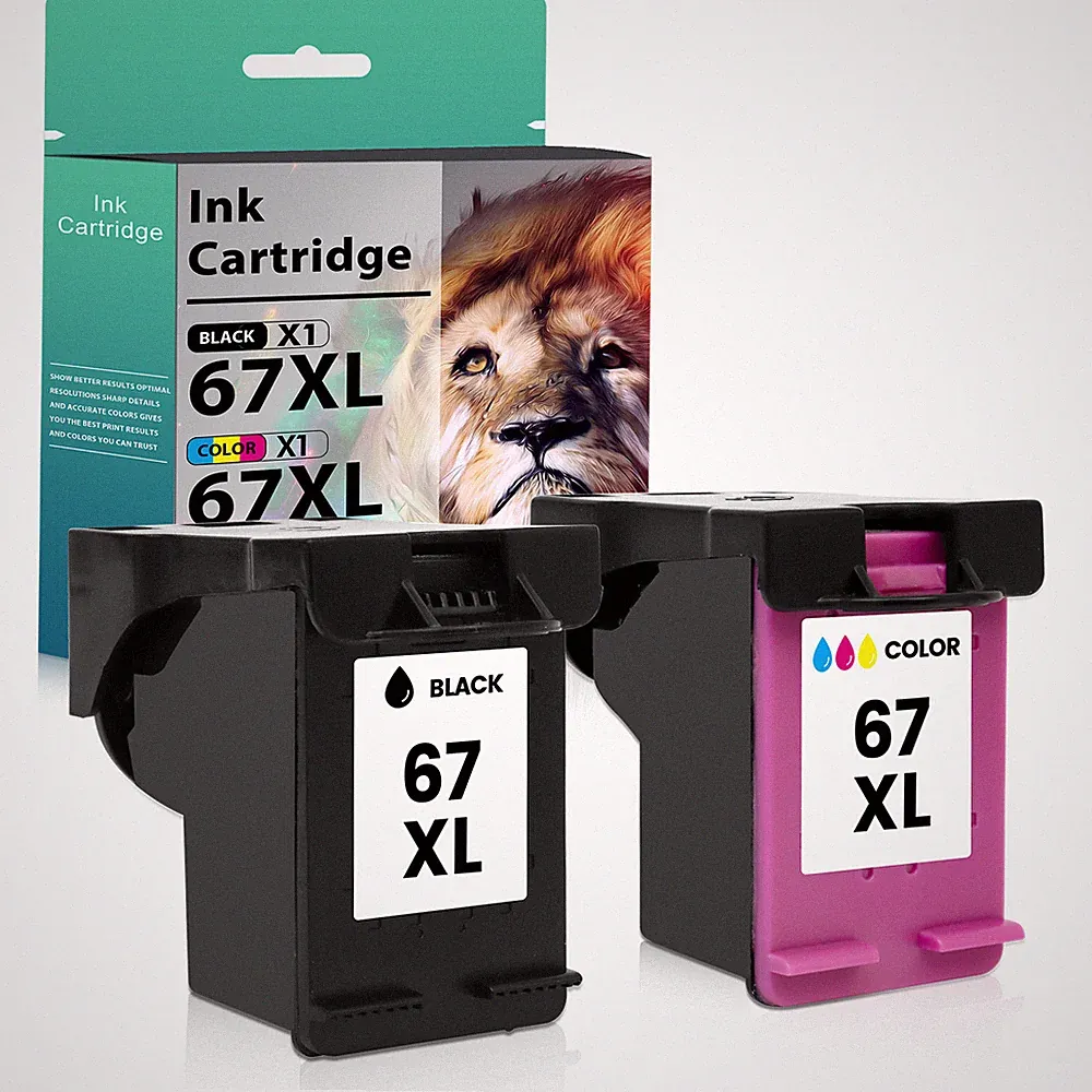 67XL Printer Ink for HP 67 XL Envy 6000e 6022e 6030e 6032e Pro 6452e 6455e 6458e