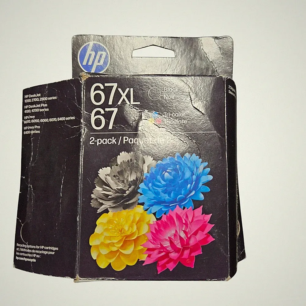 Genuine HP 67XL Black & 67 Tri-Color Ink Cartridges 3YP30AN Dated EXP 7/2027