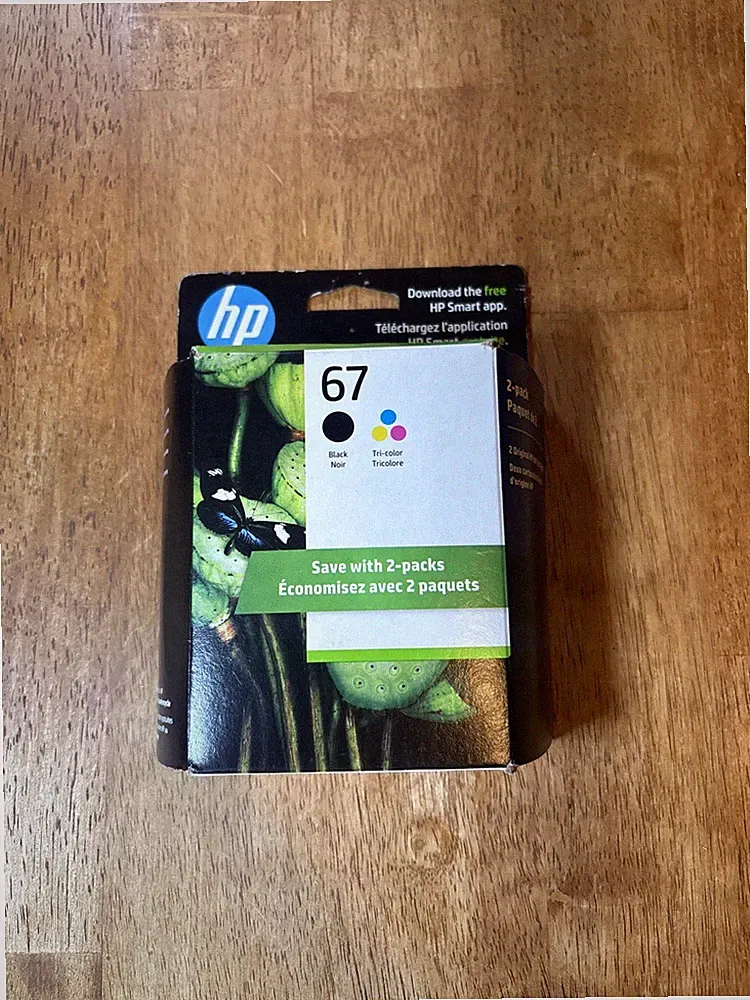 HP 67 2-pack Black/Tri-color Original Ink Cartridges New Sealed Exp 2024