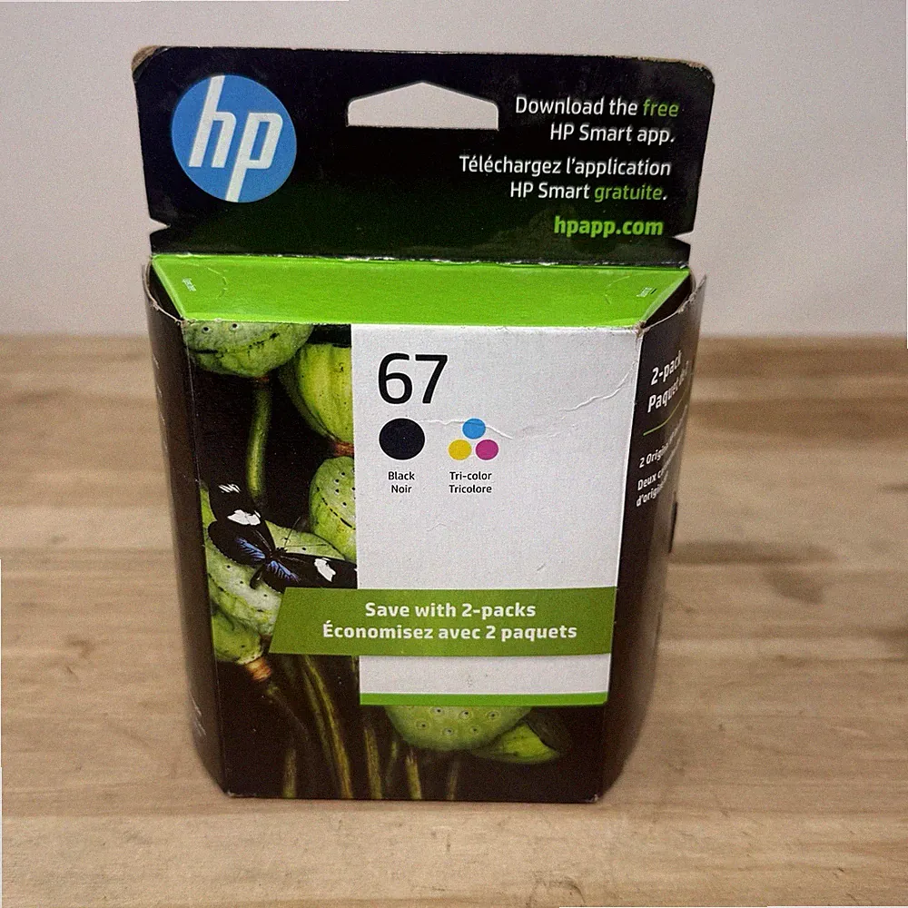 HP 67 2-pack Black/Tri-color Original Ink Cartridges New Sealed Exp JUL/2024