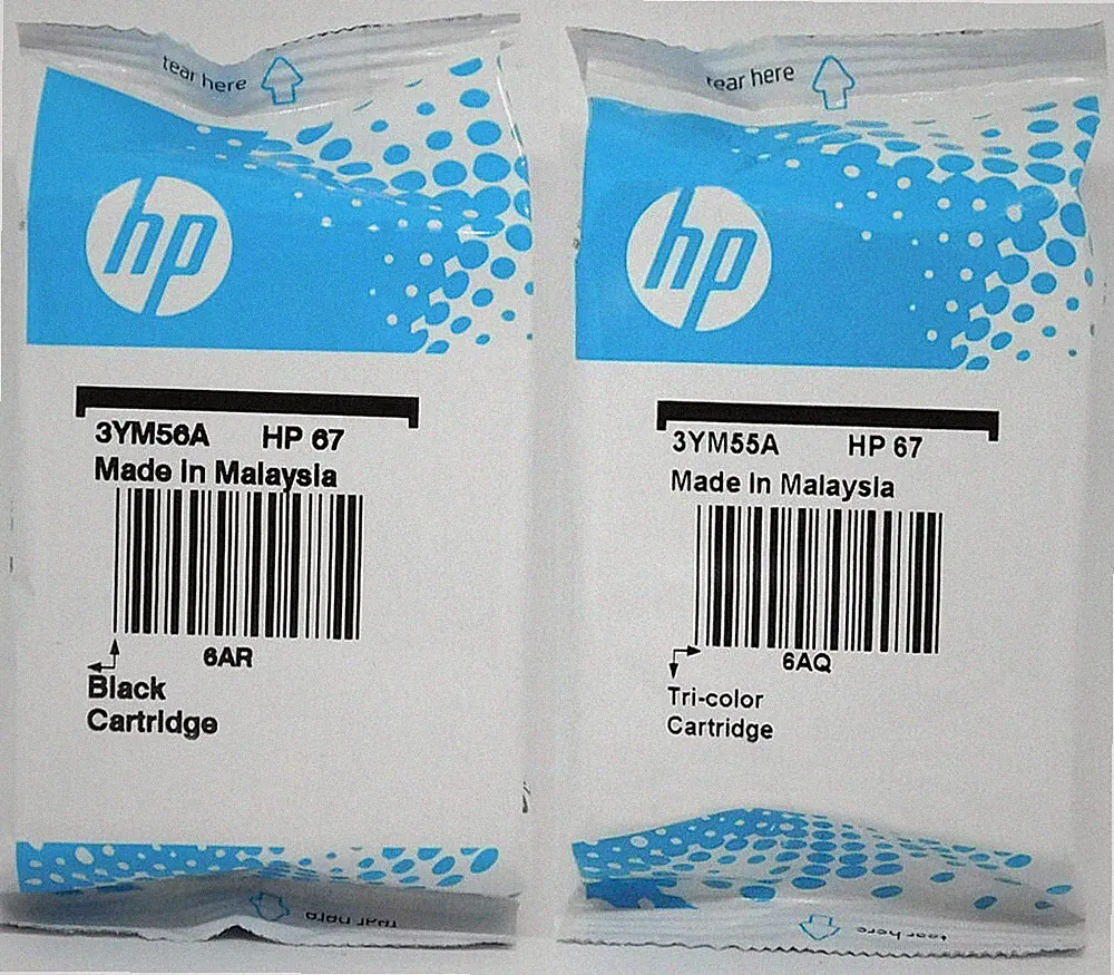 HP 67 Combo 2 pack Black & Color OEM Genuine Printer cartridge for Envy deskjet