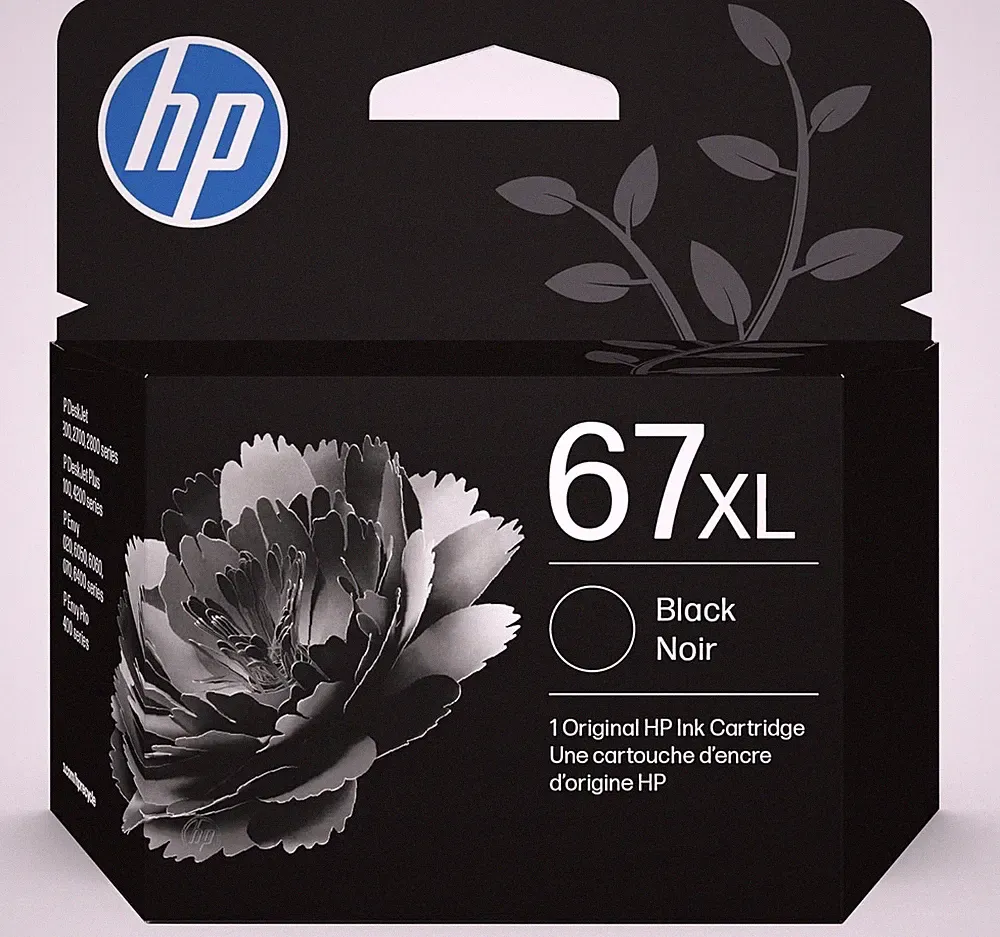 HP 67XL Black High-Yield Ink Cartridge | Works with DeskJet 1255, 2700, 4100, En
