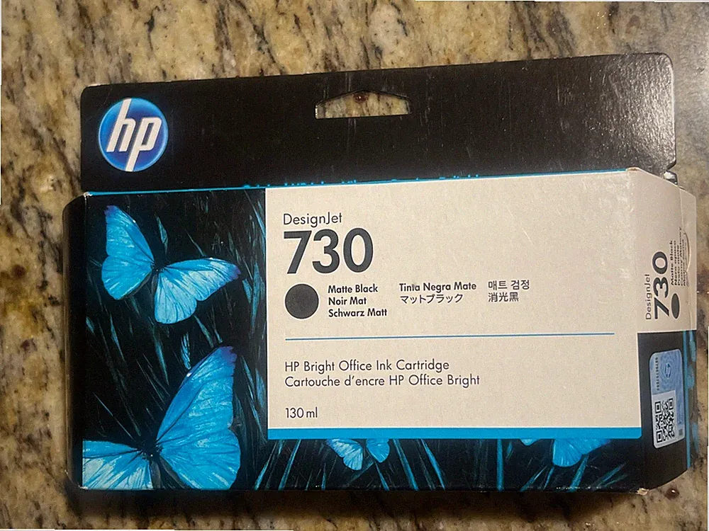 HP Design Jet 730 Photo Black Ink Cartridge P2V67A Exp. 07/2023