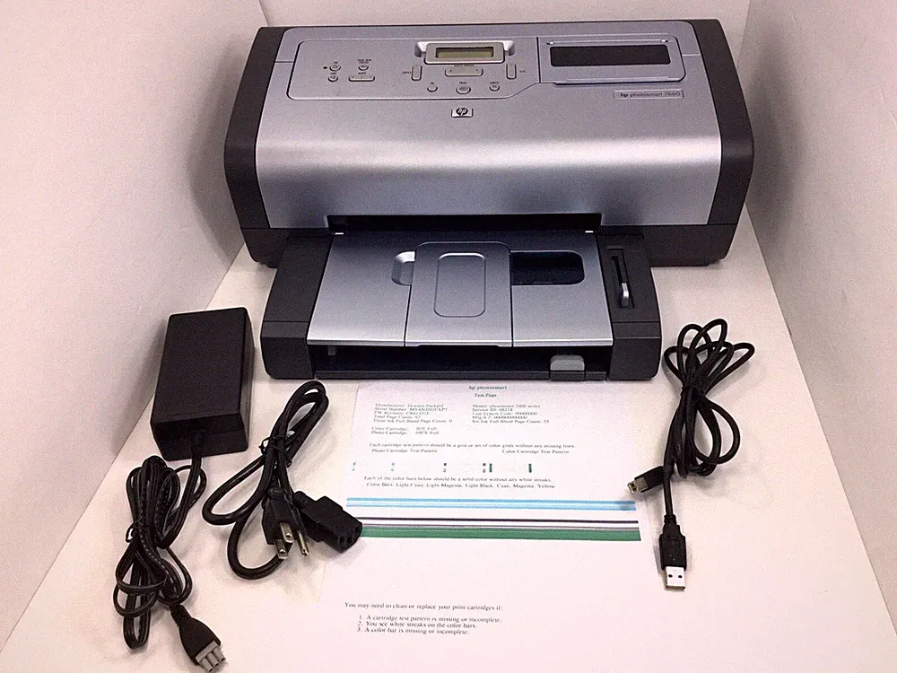HP Photosmart 7660 Color Photo Printer 67 Page Count (Needs Ink) CLEAN & READY