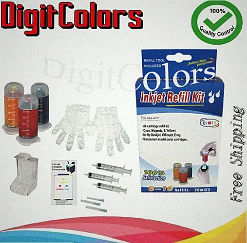 Ink cartridge refill bottle for hp 67XL tool kit box hp67 65 65XL color ink