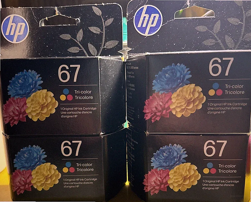 Lot of 4 HP 67 Tri-Color High yield Ink Cartridge New Genuine Expires 2027.