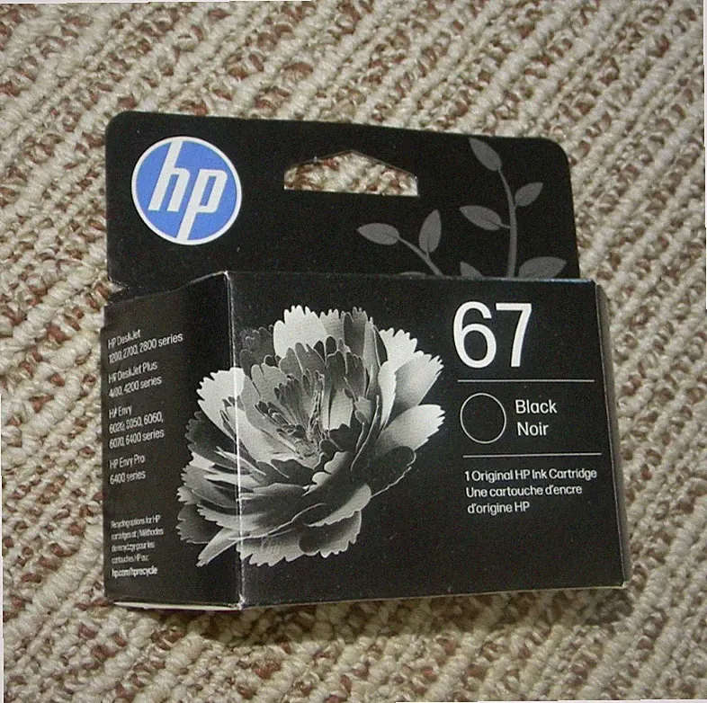 New Genuine HP 67 Black Ink Cartridge in Retail Box EXP 01/2028 Free Shipping