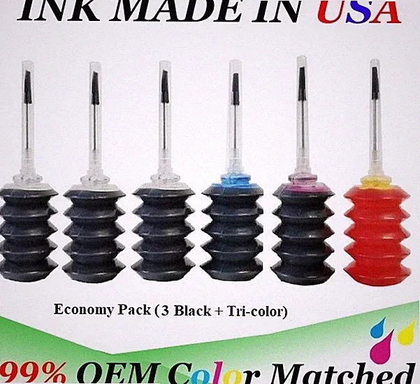 Refill ink HP 67 67XL extra 2 black with Tri-color 1255 2755 2752 2732 4155 4152